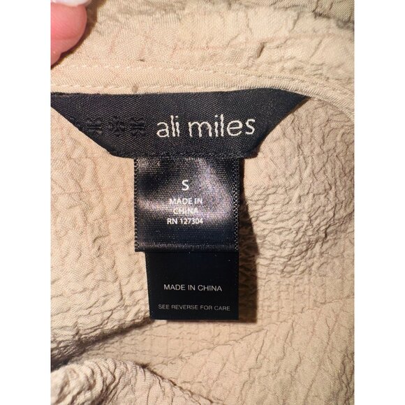 Ali Miles Off White Cowl Neck Waffle Knit Textured Tunic Top S Minimalist Casual - Picture 6 of 9